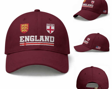 England Three Lions Symbol Red Cross Athletic Jersey Style Baseball Cap