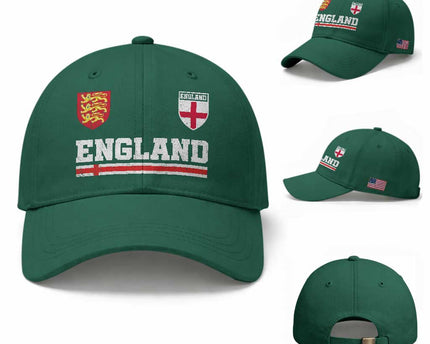 England Three Lions Symbol Red Cross Athletic Jersey Style Baseball Cap