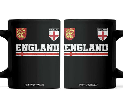 England Three Lions Symbol Red Cross Athletic Jersey Style Coffee Mug