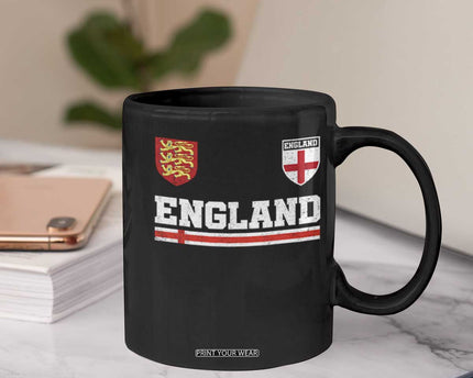 England Three Lions Symbol Red Cross Athletic Jersey Style Coffee Mug