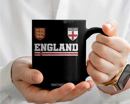 England Three Lions Symbol Red Cross Athletic Jersey Style Coffee Mug