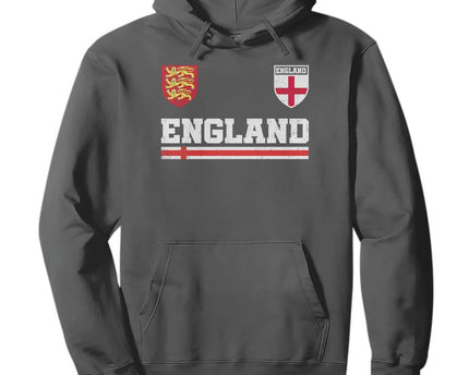 England Three Lions Symbol Red Cross Athletic Jersey Style Hoodie