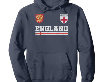 England Three Lions Symbol Red Cross Athletic Jersey Style Hoodie