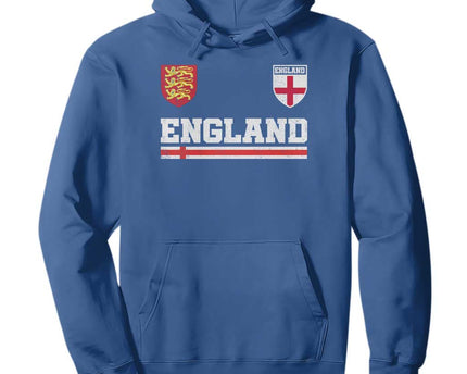 England Three Lions Symbol Red Cross Athletic Jersey Style Hoodie