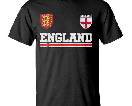 England Three Lions Symbol Red Cross Athletic Jersey Style T-Shirt