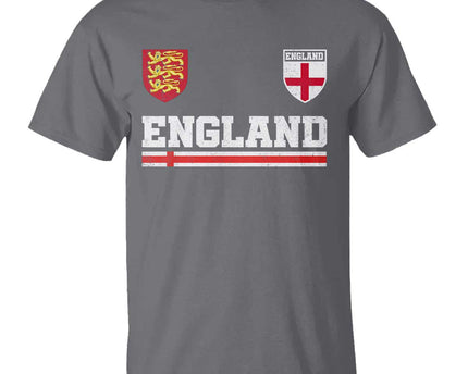 England Three Lions Symbol Red Cross Athletic Jersey Style T-Shirt