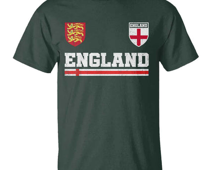 England Three Lions Symbol Red Cross Athletic Jersey Style T-Shirt