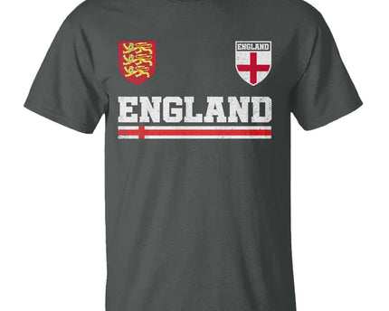 England Three Lions Symbol Red Cross Athletic Jersey Style T-Shirt