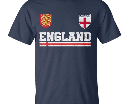 England Three Lions Symbol Red Cross Athletic Jersey Style T-Shirt