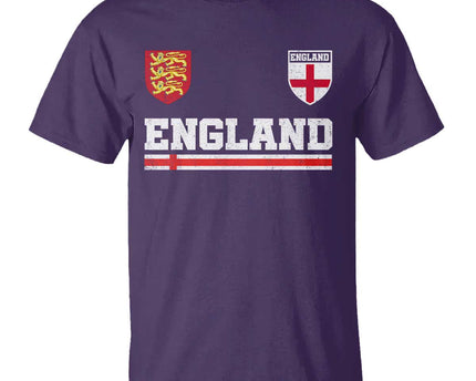 England Three Lions Symbol Red Cross Athletic Jersey Style T-Shirt