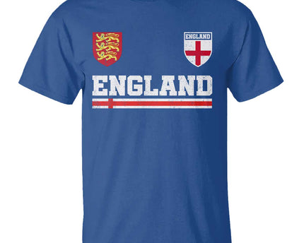 England Three Lions Symbol Red Cross Athletic Jersey Style T-Shirt
