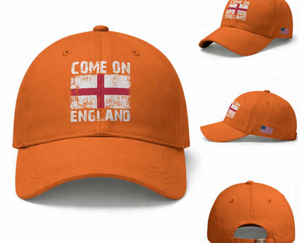 Come On England Baseball Cap Vintage St George Cross Flag Football Fan