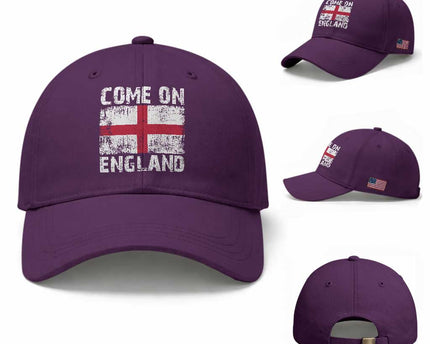 Come On England Baseball Cap Vintage St George Cross Flag Football Fan