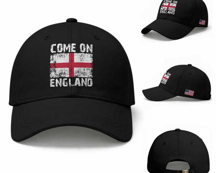 Come On England Baseball Cap Vintage St George Cross Flag Football Fan