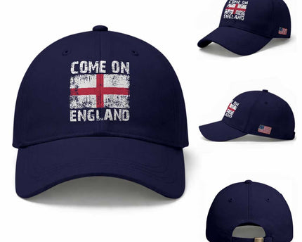 Come On England Baseball Cap Vintage St George Cross Flag Football Fan