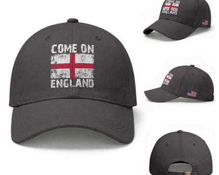 Come On England Baseball Cap Vintage St George Cross Flag Football Fan