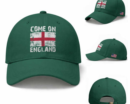 Come On England Baseball Cap Vintage St George Cross Flag Football Fan