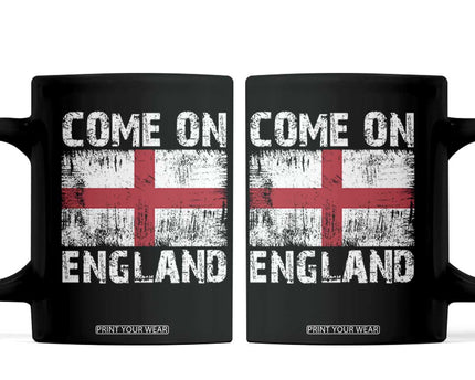 Come On England Coffee Mug Vintage St George Cross Flag Football Fan