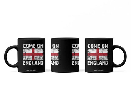 Come On England Coffee Mug Vintage St George Cross Flag Football Fan