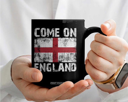 Come On England Coffee Mug Vintage St George Cross Flag Football Fan