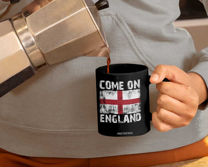 Come On England Coffee Mug Vintage St George Cross Flag Football Fan