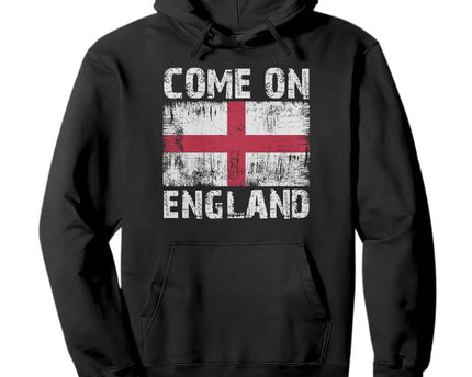 Come On England Hoodie Vintage St George Cross Flag Football Fan