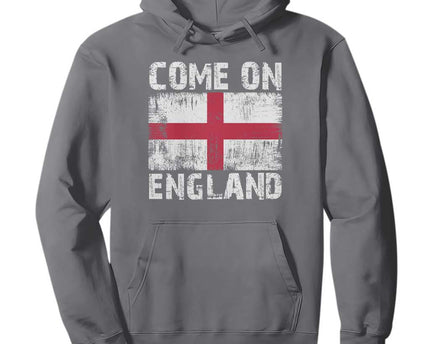 Come On England Hoodie Vintage St George Cross Flag Football Fan