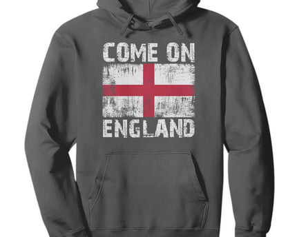 Come On England Hoodie Vintage St George Cross Flag Football Fan