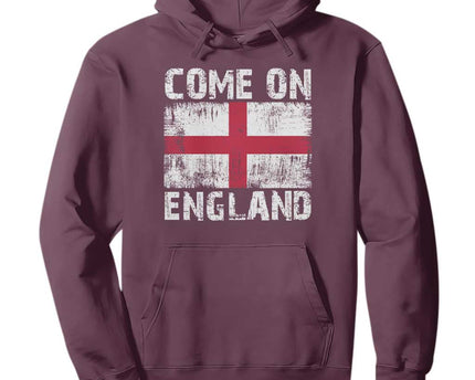 Come On England Hoodie Vintage St George Cross Flag Football Fan