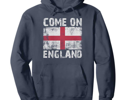 Come On England Hoodie Vintage St George Cross Flag Football Fan