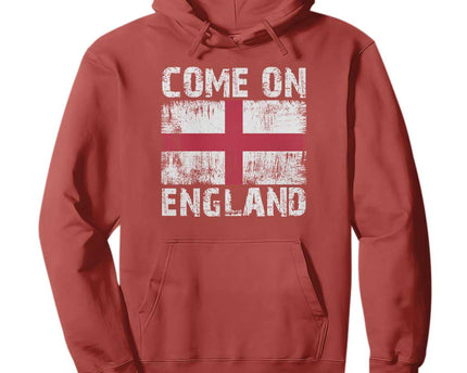 Come On England Hoodie Vintage St George Cross Flag Football Fan