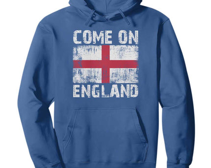 Come On England Hoodie Vintage St George Cross Flag Football Fan