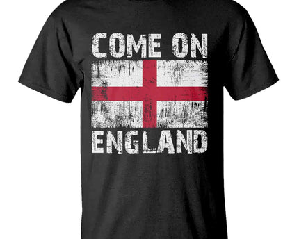 Come On England T-Shirt Vintage St George Cross Flag Football Fan