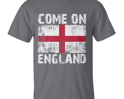 Come On England T-Shirt Vintage St George Cross Flag Football Fan