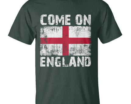 Come On England T-Shirt Vintage St George Cross Flag Football Fan