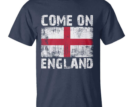 Come On England T-Shirt Vintage St George Cross Flag Football Fan