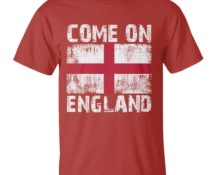 Come On England T-Shirt Vintage St George Cross Flag Football Fan