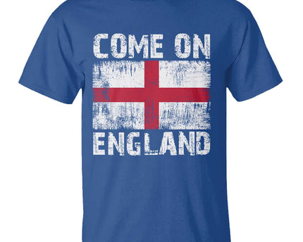 Come On England T-Shirt Vintage St George Cross Flag Football Fan
