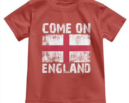 Come On England Toddler T-Shirt Vintage St George Cross Flag Football Fan