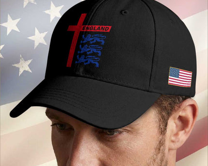 England Football St George Cross Three Lions Emblem Baseball Cap