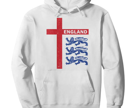 England Football St George Cross Three Lions Emblem Hoodie
