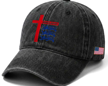 England Football St George Cross Three Lions Emblem Washed Cotton Baseball Cap