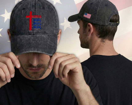 England Football St George Cross Three Lions Emblem Washed Cotton Baseball Cap