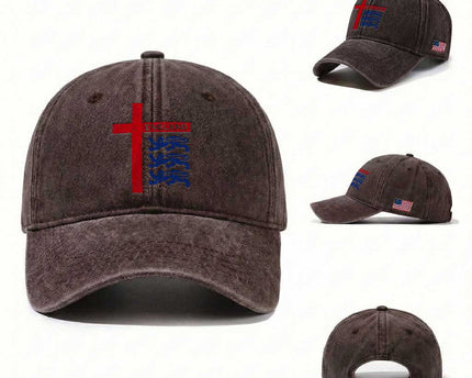England Football St George Cross Three Lions Emblem Washed Cotton Baseball Cap