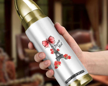 Joyeux Noel Eiffel Tower Bullet Tumbler Christmas In French Coquette Bow