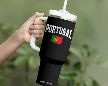 Vintage Portugal Flag Portuguese Pride Throwback Design Tumbler With Handle