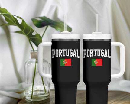 Vintage Portugal Flag Portuguese Pride Throwback Design Tumbler With Handle