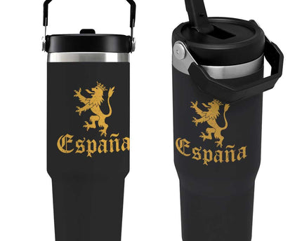 Espana Spain Lion Symbol Spanish Spaniard Pride Flip Straw Tumbler