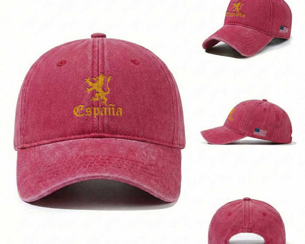 Espana Spain Lion Symbol Spanish Spaniard Pride Washed Cotton Baseball Cap