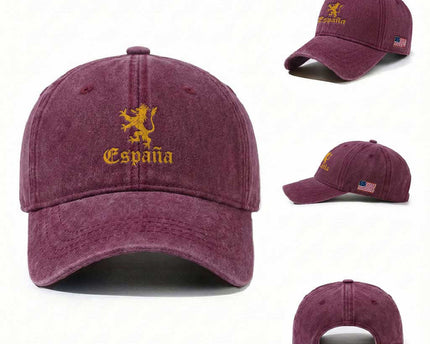 Espana Spain Lion Symbol Spanish Spaniard Pride Washed Cotton Baseball Cap